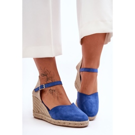PG1 Suede Wedge Sandals Blue Selfoss kék 2