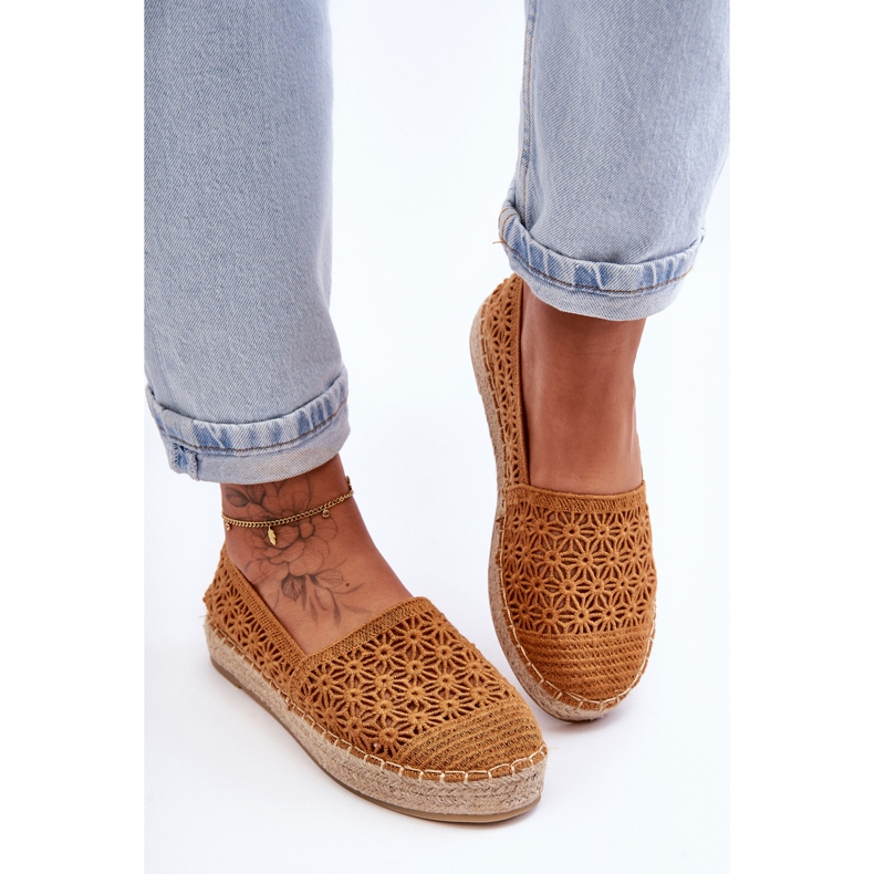PG1 Camel One Lover női áttört espadrillák barna 1