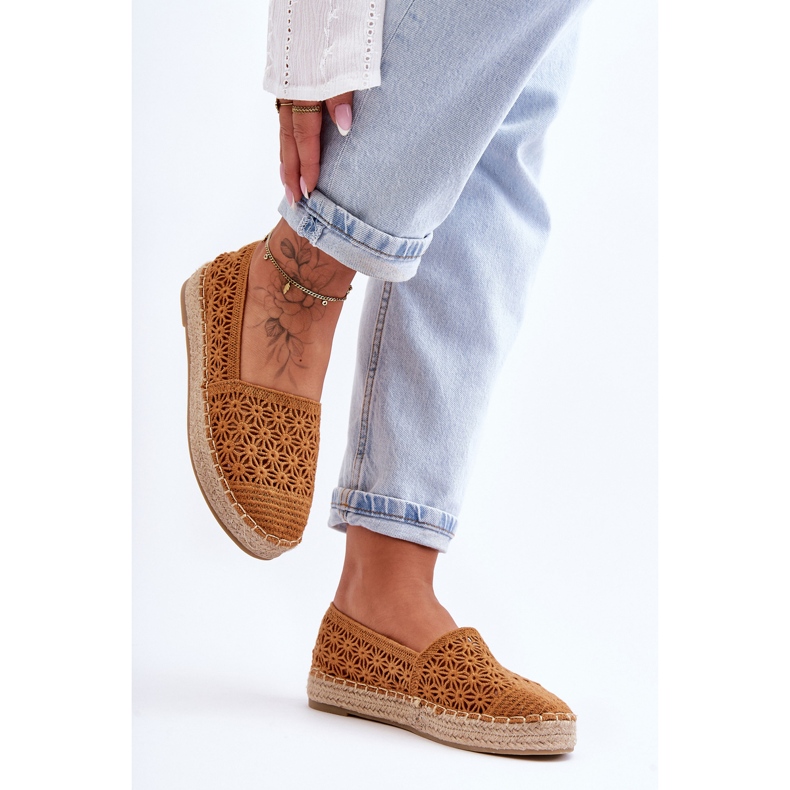 PG1 Camel One Lover női áttört espadrillák barna 2