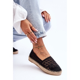 PG1 Női áttört Espadrilles Black One Lover fekete 2