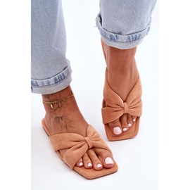 Női narancssárga vanília égbolt velúr papucs 2