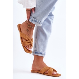 Camel Vanilla Sky női velúr papucs barna 2