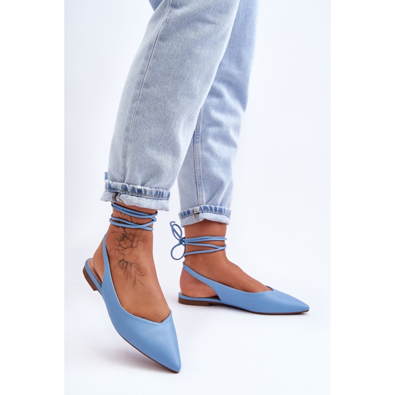 PG1 Női pántos balerinák, kék Lilly Ann 2