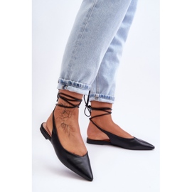 PG1 Női fűzős balerina fekete Lilly Ann 1