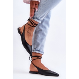 PG1 Női fűzős balerina fekete Lilly Ann 2