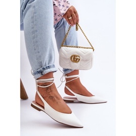 PG1 Női fűzős balerina fehér Lilly Ann 1