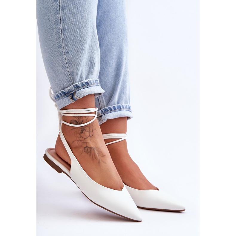 PG1 Női fűzős balerina fehér Lilly Ann 2