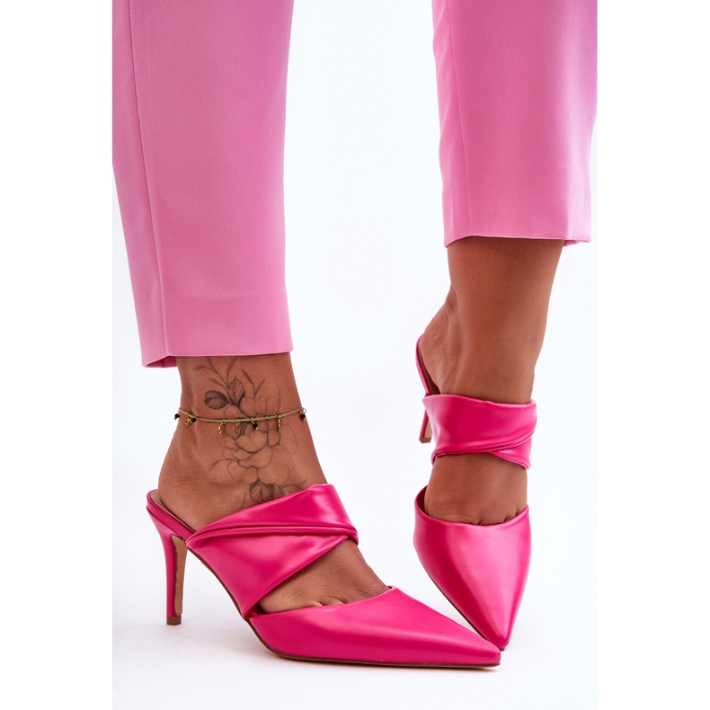 Fuchsia Aveline bőr papucs rózsaszín 1