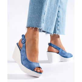 Női áttört Shelovet ékszandál kék 2