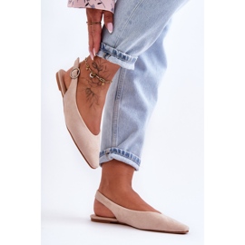 PS1 Kenra női bézs velúr balerinák 2