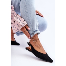 PS1 Kenra női fekete velúr balerinák 2