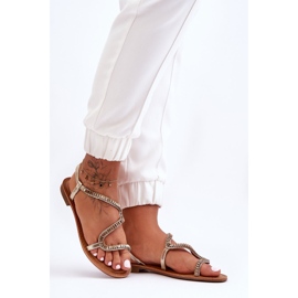 Arany Hayen női bebújós szandál aranysárga 2