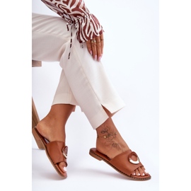 Női barna Sherry díszítésű papucs 1