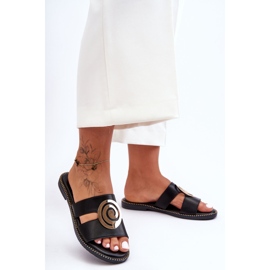 Divatos papucs tükrös díszítéssel, fekete mély lélegzettel 2 Divatos papucs tükrös díszítéssel, fekete mély lélegzettel 2