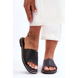 Női fekete Harmony bőr papucs 1