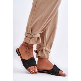 Női fekete Aversa szövet papucs 1