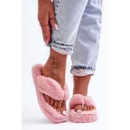 Női szőrme papucs Pink Elma papucs rózsaszín 2