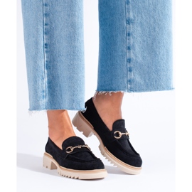 Seastar Női áttört mokaszinok a Shelovet fekete platformon 2