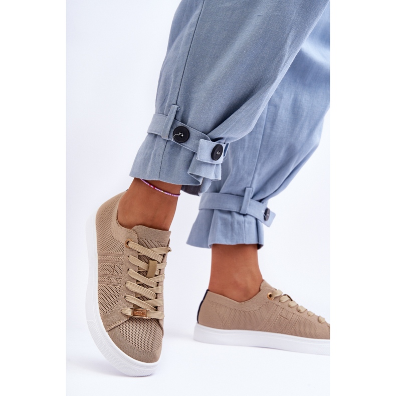 PE1 Női fűzős tornacipő Bézs Etna 2