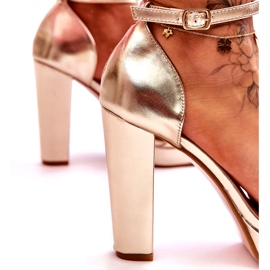 Arany Mandy magassarkú szandál aranysárga 4