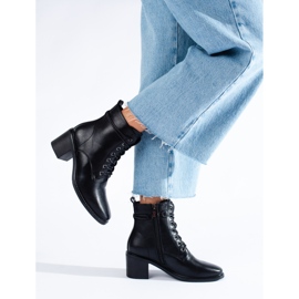 Fekete Shelovet női fűzős csizma ökológiai bőrből 1