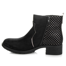 Ideal Shoes Velúr bokacsizma fekete szürke 1