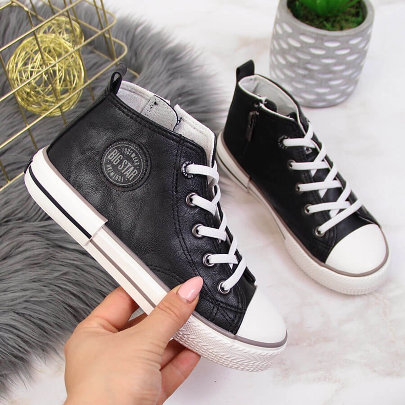 Gyermek tornacipő öko bőr fekete Big Star II374003 1