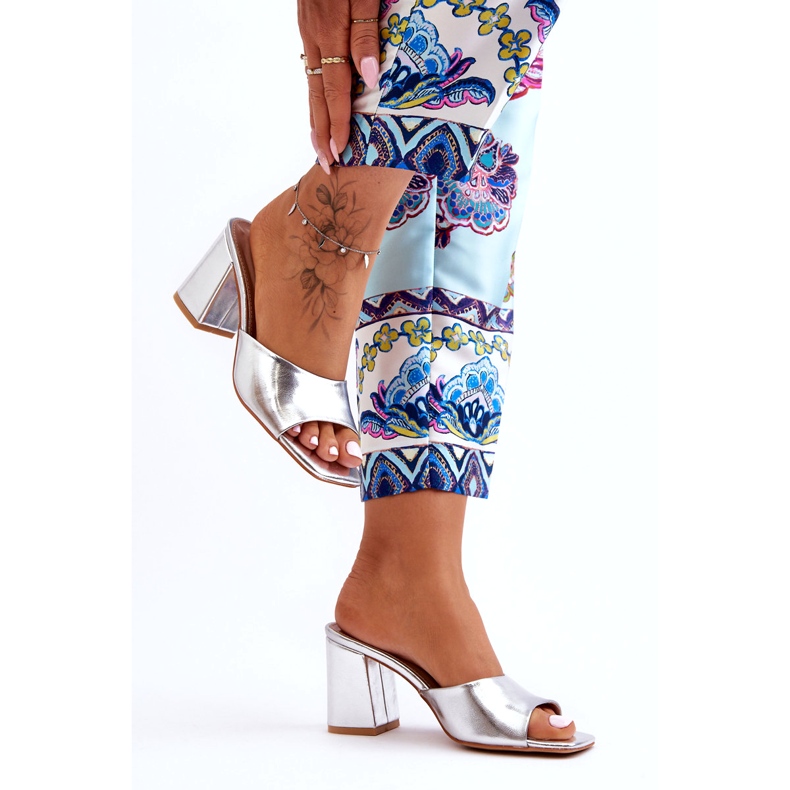 Ezüst öko-lebális öko-bőr papucs 2