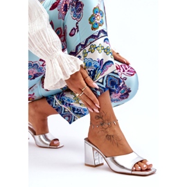 Ezüst öko-lebális öko-bőr papucs 5