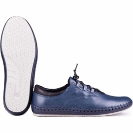 Kampol Férfi bőr cipő alkalmi 337/63 sötétkék arc 5