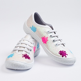 SHELOVET 3F felbújós, fényes fehér gyerekcipő sokszínű 1