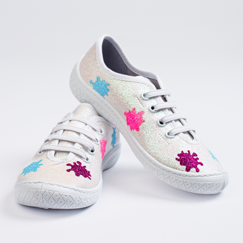 SHELOVET 3F felbújós, fényes fehér gyerekcipő sokszínű 1