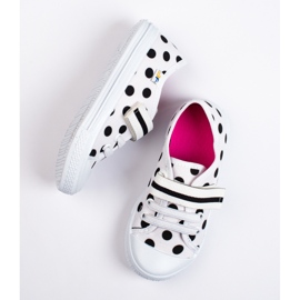 SHELOVET Fehér, pöttyös tornacipő lányoknak 3F 1