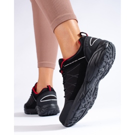 DK vízálló fekete-piros női trekking cipő 2