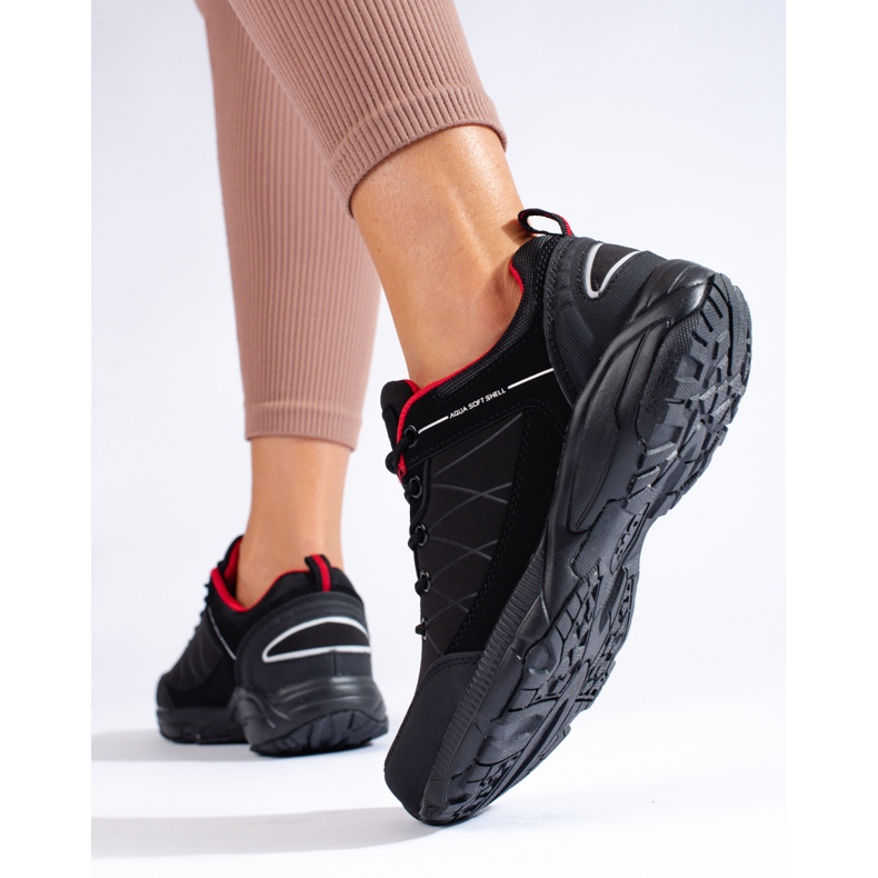 DK vízálló fekete-piros női trekking cipő 2