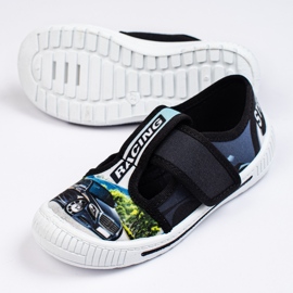 SHELOVET Gyermek papucs 3F autóval fekete 1