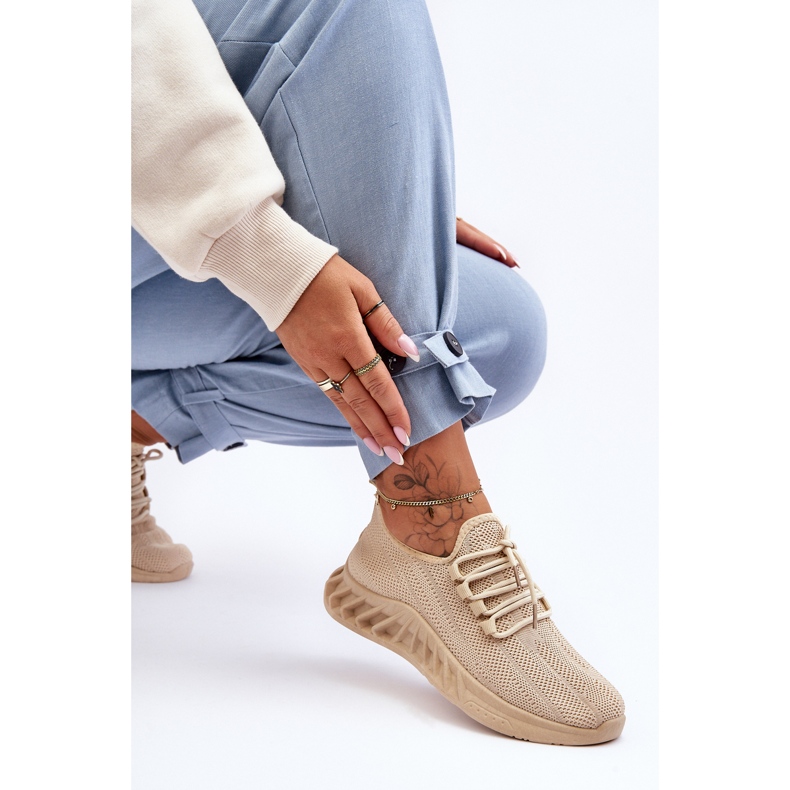 PG1 Női felbújós textil tornacipő Bézs Venett 1