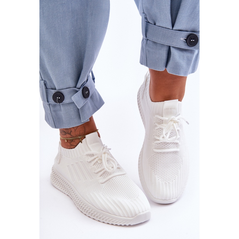 PG1 Női felbújós textil tornacipő Fehér Zauna 2