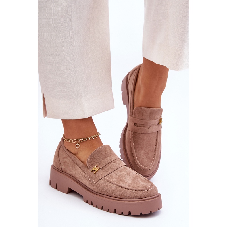 PS1 Velúr cipők barna eszperta díszítéssel 1