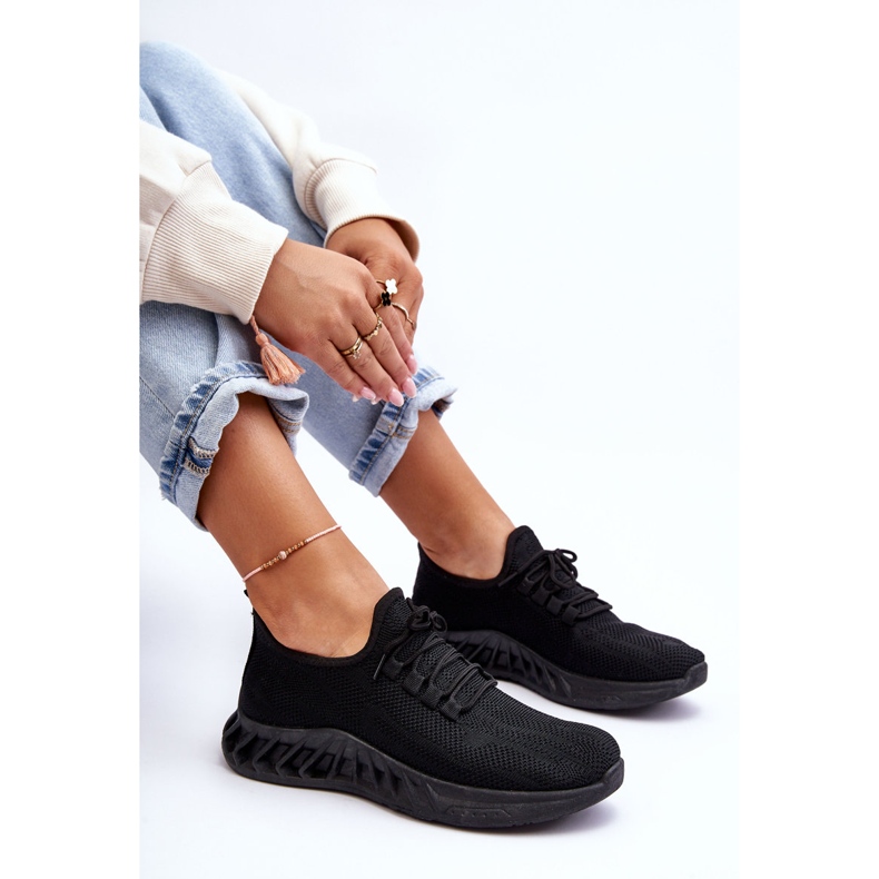 PG1 Női felbújós textil tornacipő fekete Venett 1