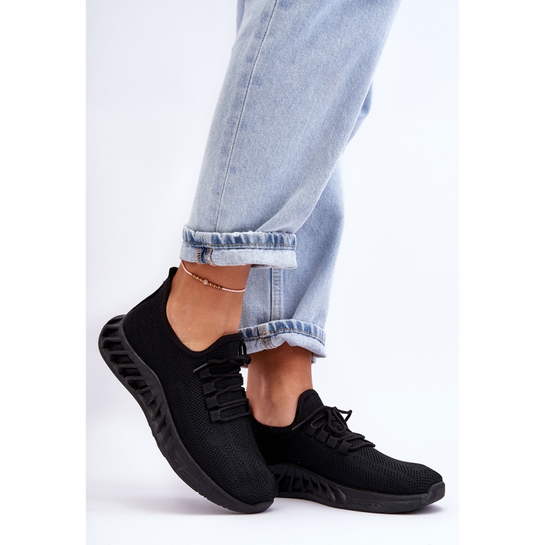 PG1 Női felbújós textil tornacipő fekete Venett 2