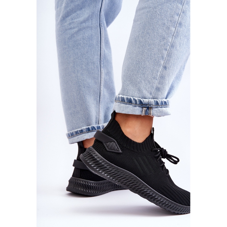 PG1 Zauna női bebújós textil tornacipő fekete 2