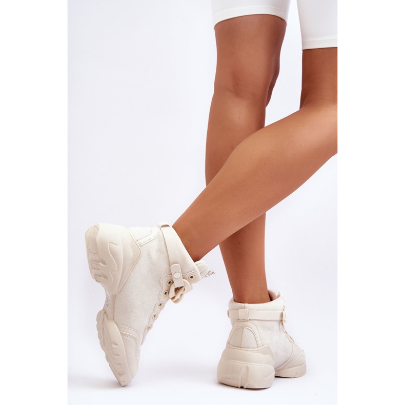 PS1 Női sportcipő Velúr lánccal bézs Tymagio 1