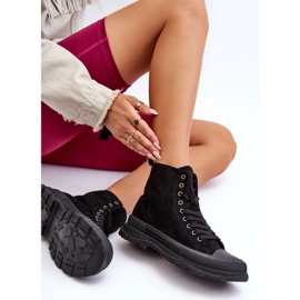 PS1 Női velúr magasszárú tornacipő fekete Eleamia 2