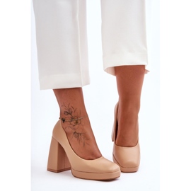 Chunky Heel Pumps Nude Rosalia bézs 1