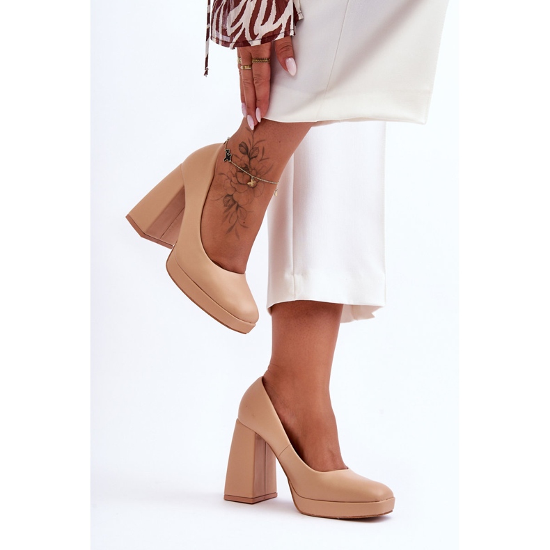 Chunky Heel Pumps Nude Rosalia bézs 2