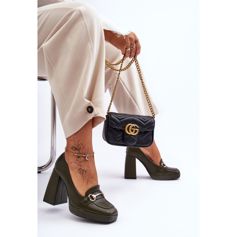 Divatos Green Rouse bőrpumpák zöld 1