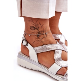 Női bőr szandál S.Barski 97619 ezüst 5