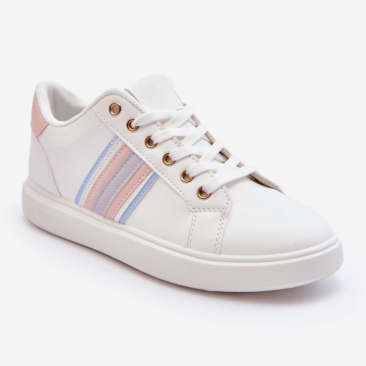 PG1 Bőr női sportcipő fehér és rózsaszín Rilee 2