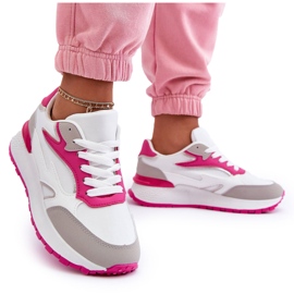 PG1 Női Platform sportcipők, fehér és rózsaszín Henley 8